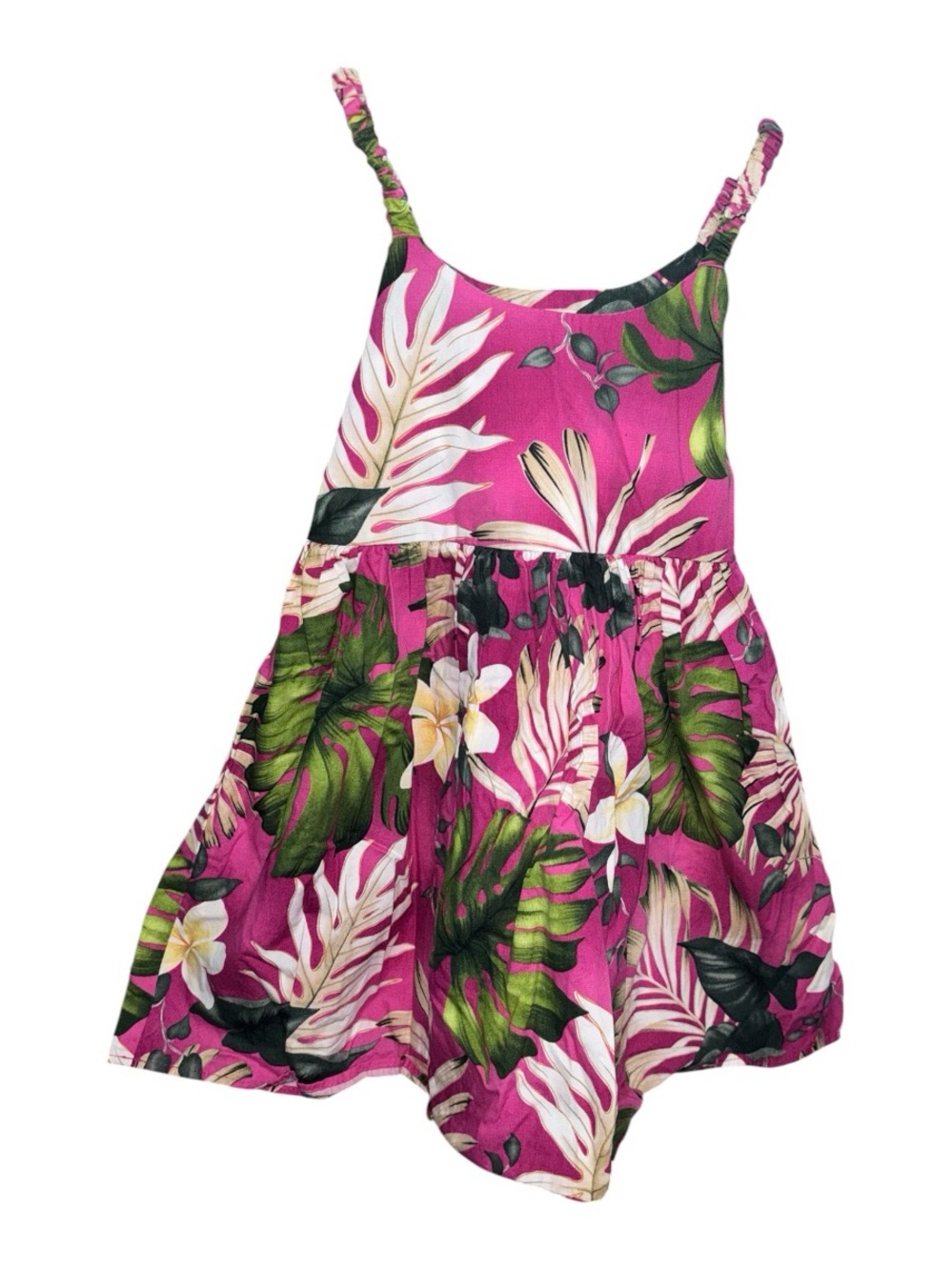 Pacific Legend Girls' Pink Tropical Floral Hawaiian Sundress